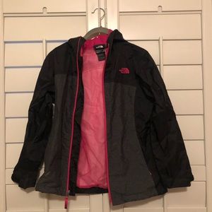 North face girls rain jacket, girls M (10-12)